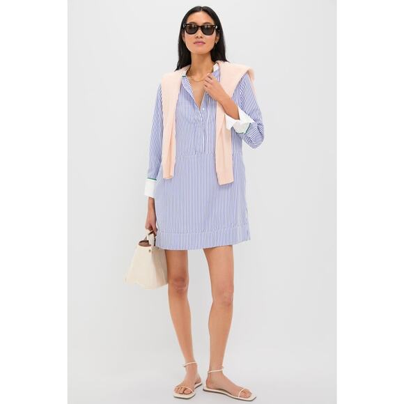 POMANDER PLACE Blue Stripe Rohan Shirt Dress Size XXL NWT Retail $128 - Picture 7 of 8